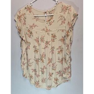 Chloe & Katie Women's Sleeveless Large Floral Summer Top Fairycore Cottagecore
